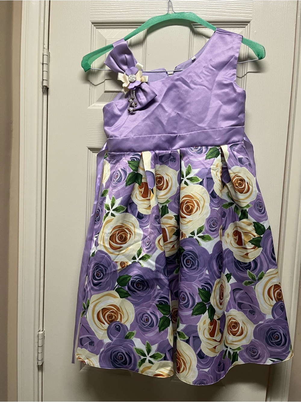 Girls' Lavender Floral Party Dress